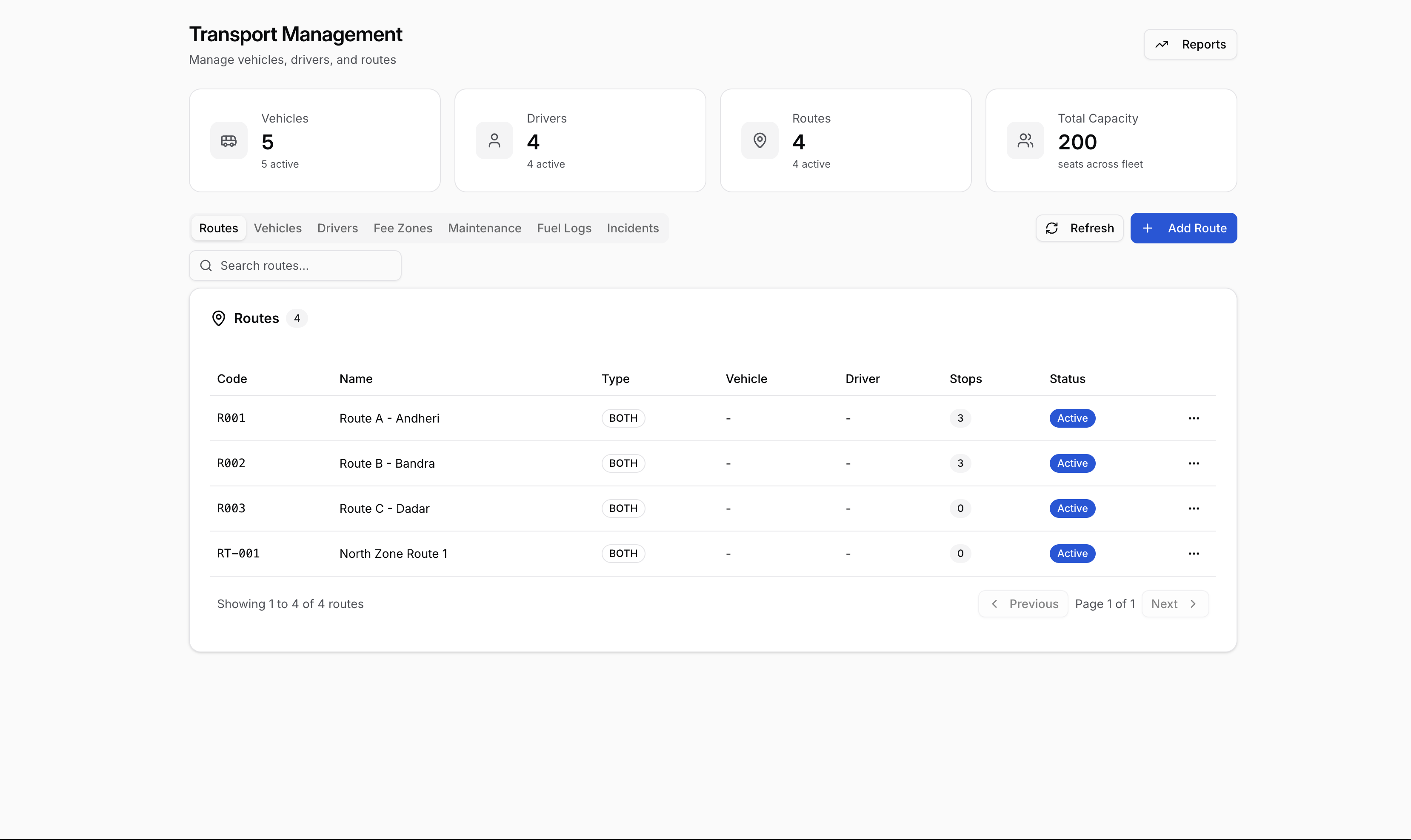 Transport management